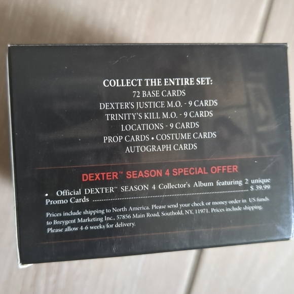 2012 Dexter Season 4 Collector Card Set (68/72) Breygent Marketing - Picture 3 of 4